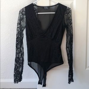 Sexy Black Lace Bodysuit